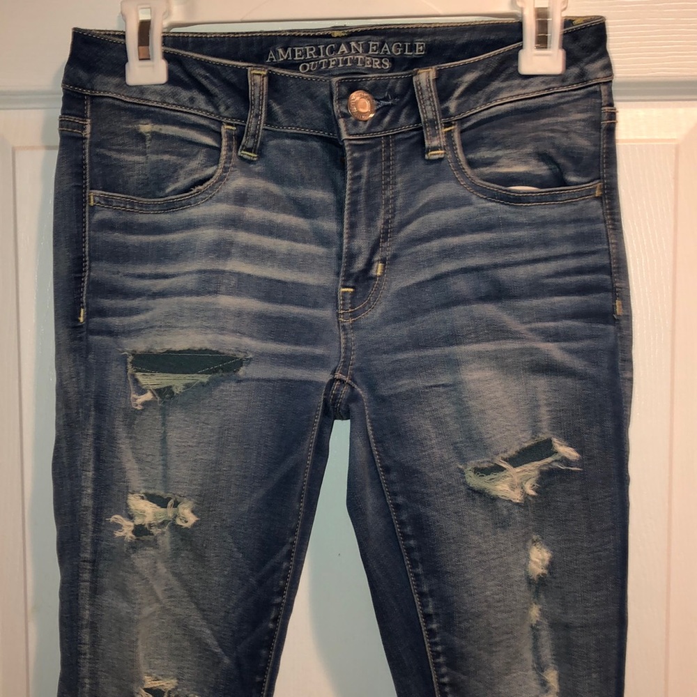 American Eagle Super Stretchy Ripped Jeans